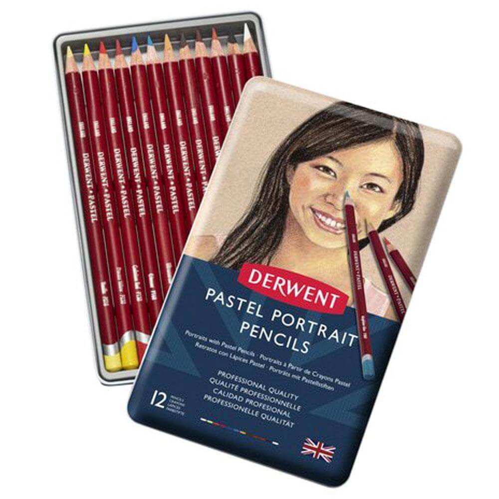 Derwent Portrait Pastel Pencil Tin of 12 Pencils